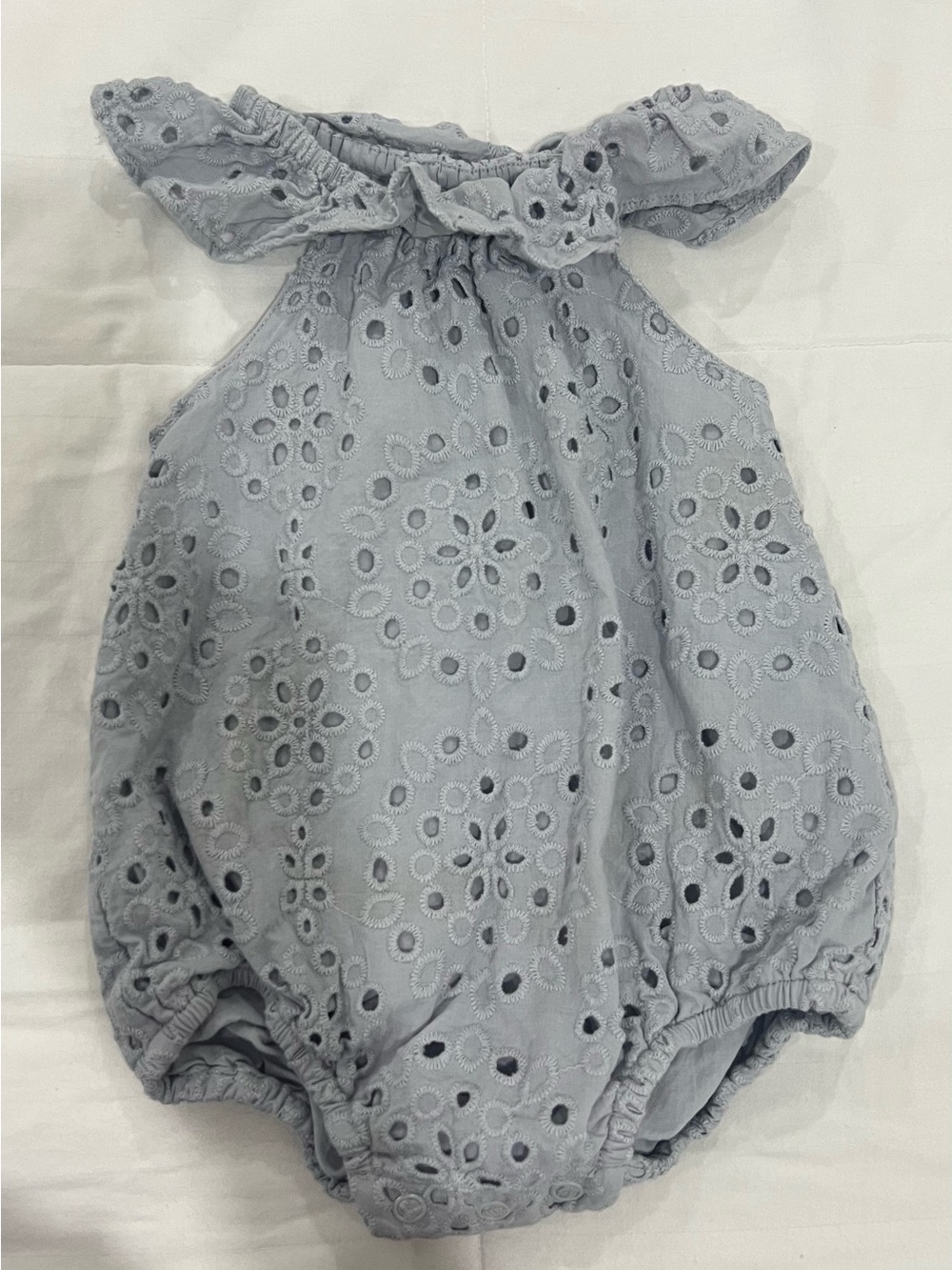Baby Girl Romper in Light Gray